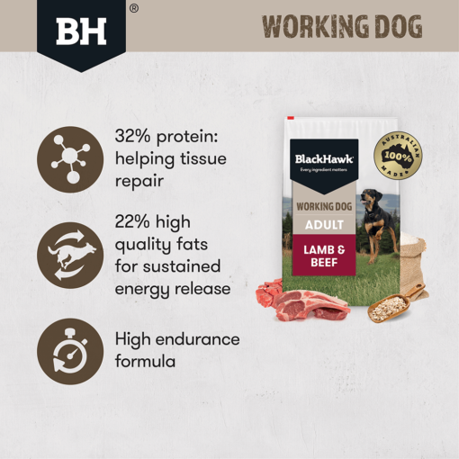 BLACK HAWK Dry Dog Food Adult Working Dog Lamb And Beef - Image 3